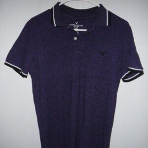 American Eagle Outfitters AE Flex Men's Purple Short Sleeve Polo Shirt-Size S